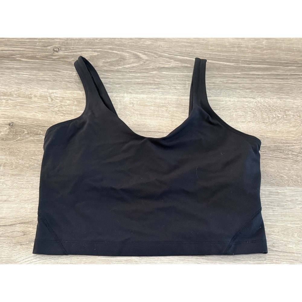 Lululemon Align Tank Top Black Cropped Built-in Bra Size 10 Yoga Athleisure